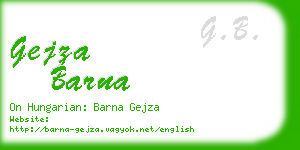 gejza barna business card